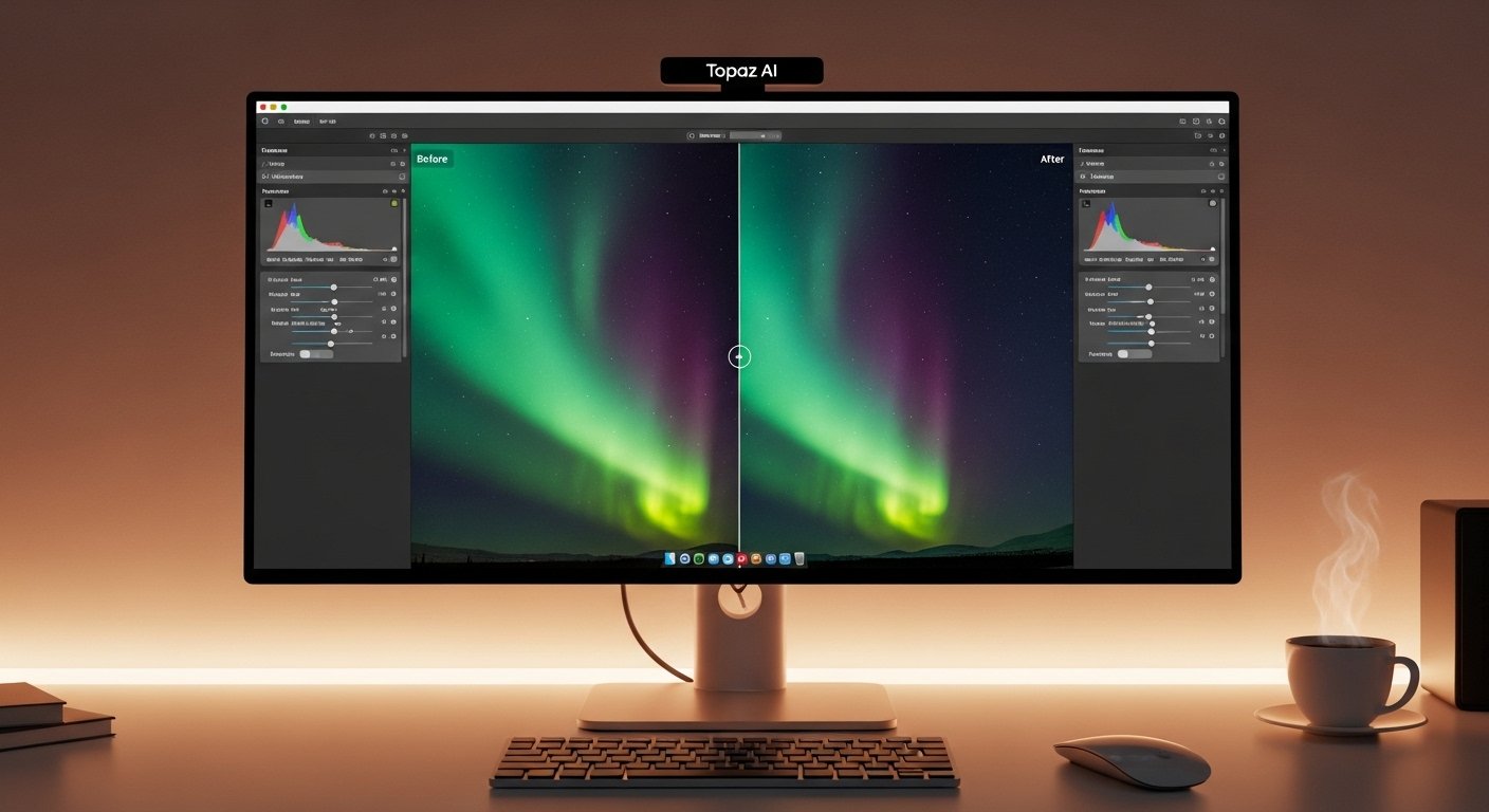 How to Use Tpaz AI for Aurora Night Sky Photos: Transform Noisy Shots into Masterpieces